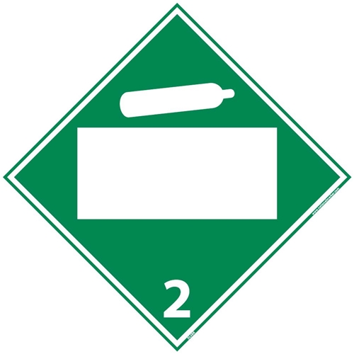 2 Gases, Poison, Flammable & Non-Flammable Blank Placard Sign (DL6BR)