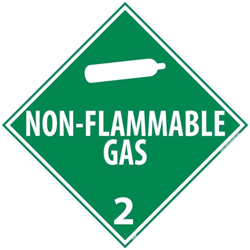 Non-Flammable Gas 2 Dot Placard Sign (DL6R)
