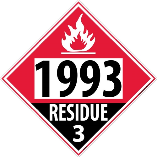 1993 Residue 3 Dot Placard Sign (DL84BP)