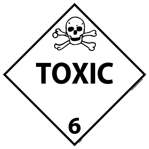 Toxic 6 Dot Placard Sign (DL87R)