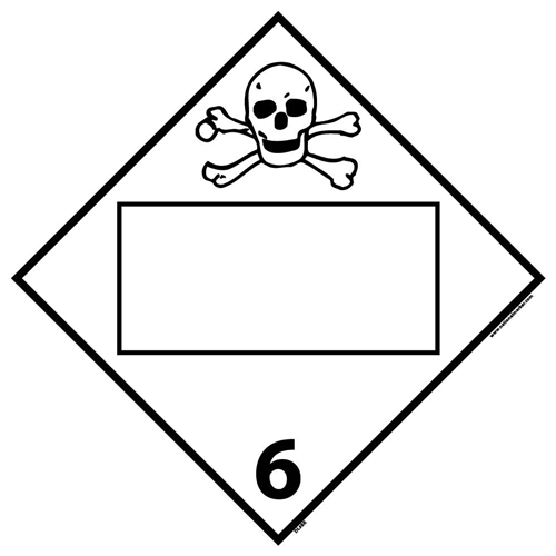 6 Poisonous And Infectious Substances Blank Dot Placard Sign (DL8BR)