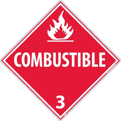 Combustible 3 Dot Placard Sign (DL9R)