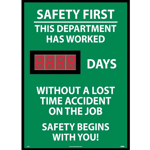 Safety First This Department Has Worked Digital Scoreboard (DSB1)
