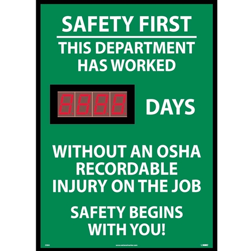 Safety First This Department Has Worked Digital Scoreboard (DSB4)