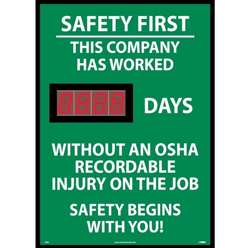 Safety First This Company Has Worked Days Scoreboard (DSB5)