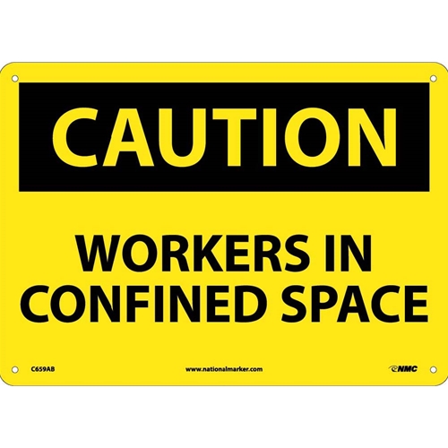 Caution Workers In Confined Space Sign (C659AB)