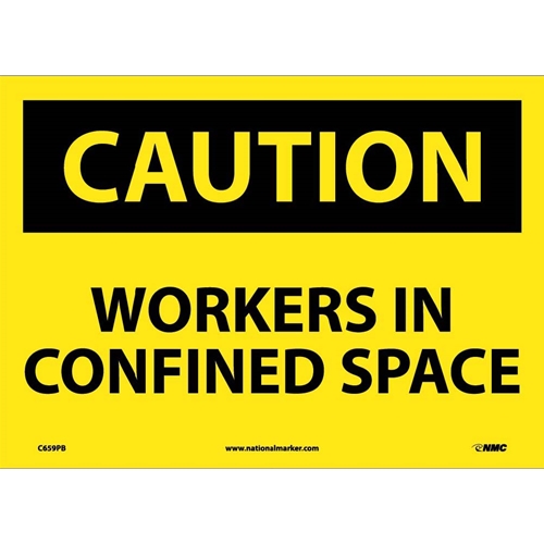 Caution Workers In Confined Space Sign (C659PB)