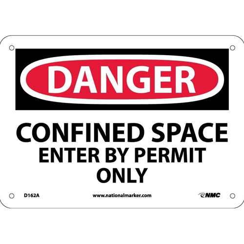 Danger Confined Space Enter By Permit Only Sign (D162A)