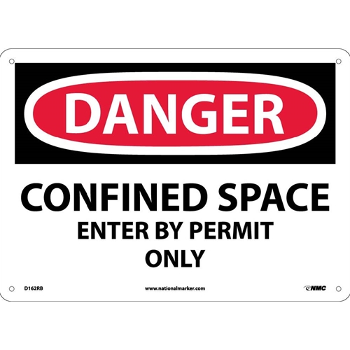 Danger Confined Space Enter By Permit Only Sign (D162RB)