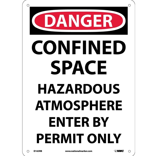 Danger Confined Space Permit Required Sign (D163RB)