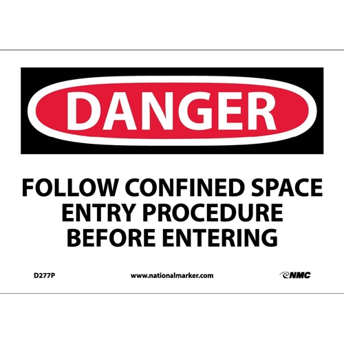 Danger Confined Space Sign (D277P)