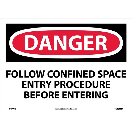Danger Confined Space Sign (D277PB)