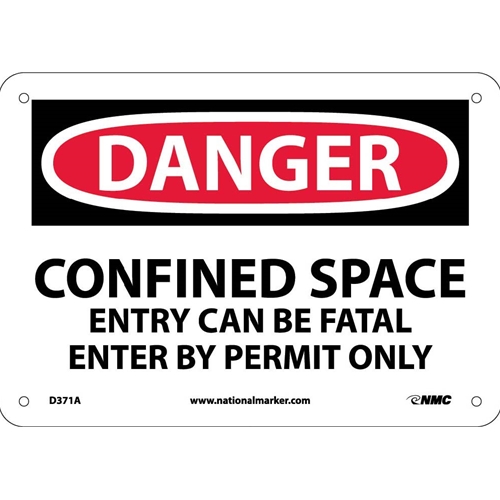 Danger Confined Space Permit Required Sign (D371A)