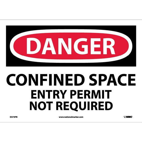 Danger Confined Space Entry Permit Not Required Sign (D373PB)