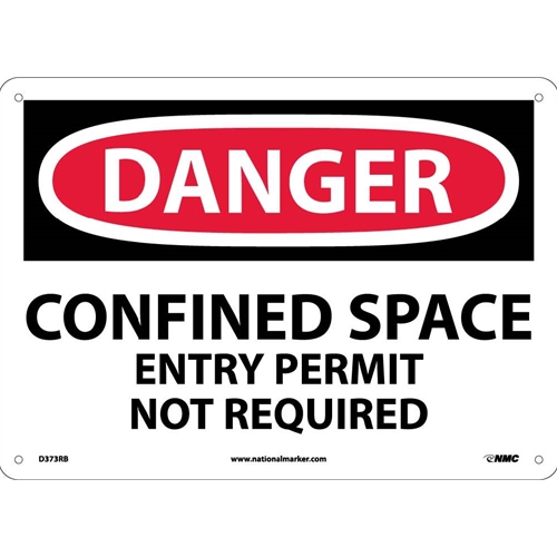 Danger Confined Space Entry Permit Not Required Sign (D373RB)