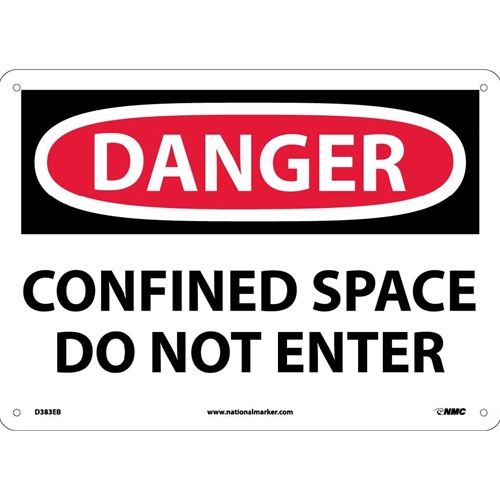 Danger Confined Space Do Not Enter Sign (D383EB)