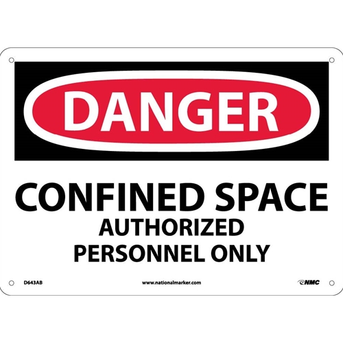 Danger Confined Space Authorized Personnel Only Sign (D643AB)