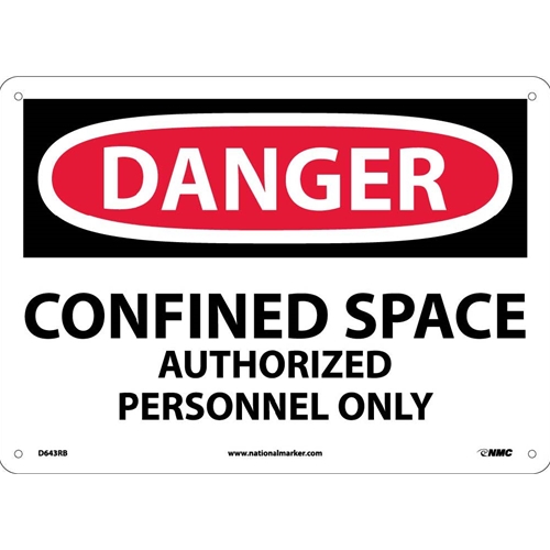 Danger Confined Space Authorized Personnel Only Sign (D643RB)