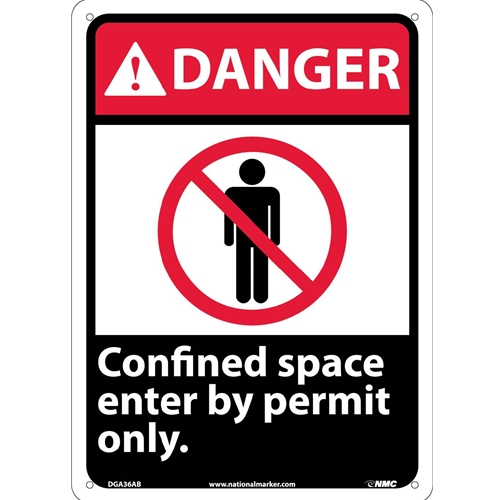 Danger Confined Space Enter By Permit Only Sign (DGA36AB)