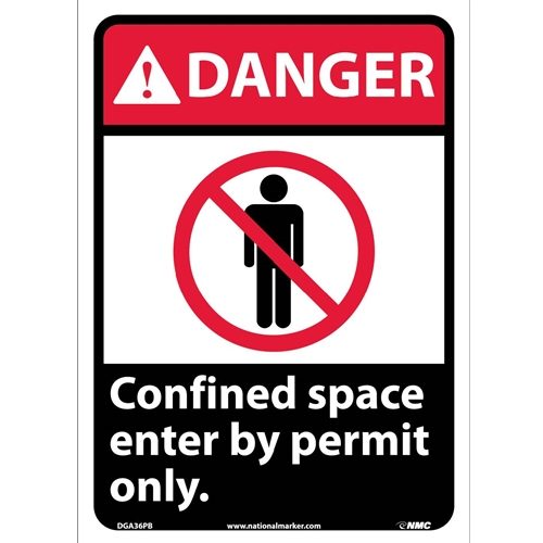 Danger Confined Space Enter By Permit Only Sign (DGA36PB)