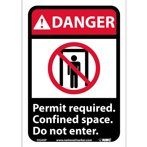 Danger Permit Required Confined Space Do Not Enter Sign (DGA9P)