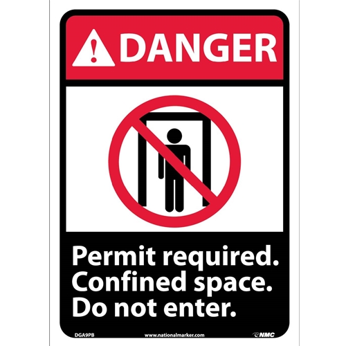 Danger Permit Required Confined Space Do Not Enter Sign (DGA9PB)