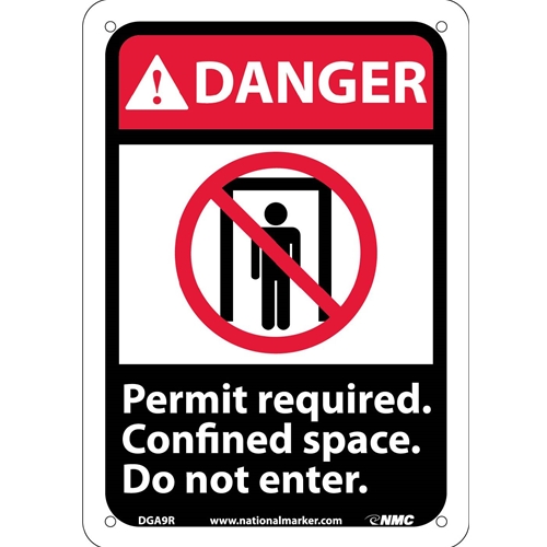 Danger Permit Required Confined Space Do Not Enter Sign (DGA9R)