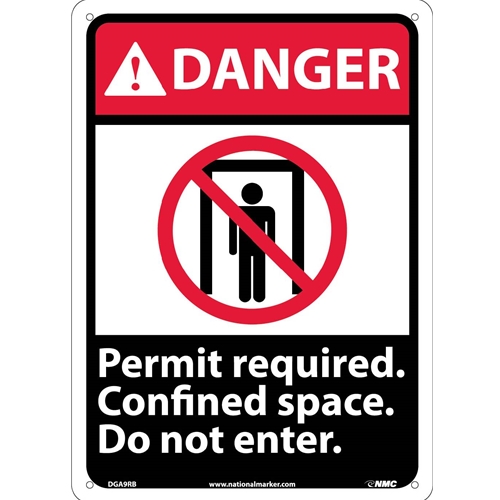 Danger Permit Required Confined Space Do Not Enter Sign (DGA9RB)