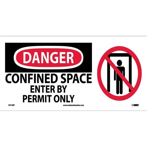 Danger Confined Space Enter By Permit Only Sign (SA146P)