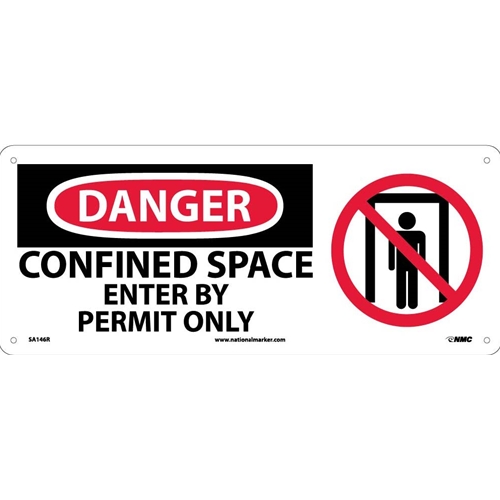 Danger Confined Space Enter By Permit Only Sign (SA146R)