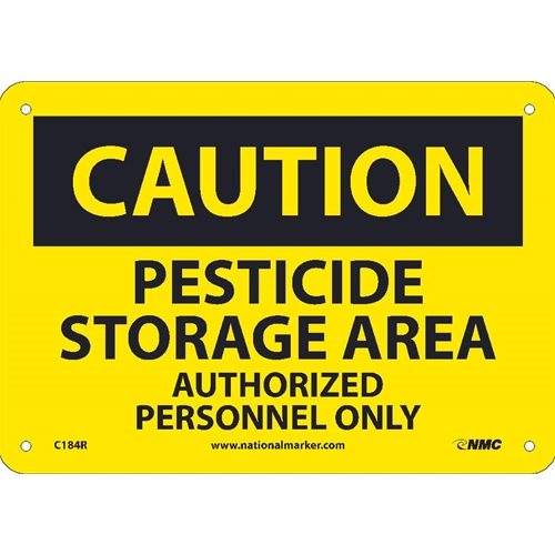 Caution Pesticide Storage Area Sign (C184R)