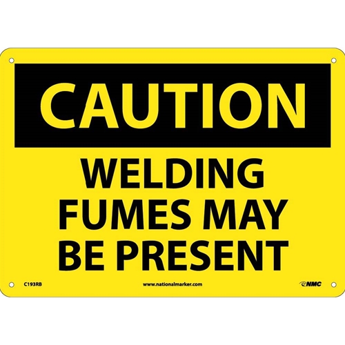 Caution Welding Fumes May Be Present Sign (C193RB)