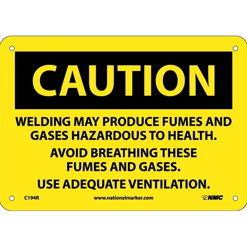 Caution Welding Fumes Hazardous Sign (C194R)