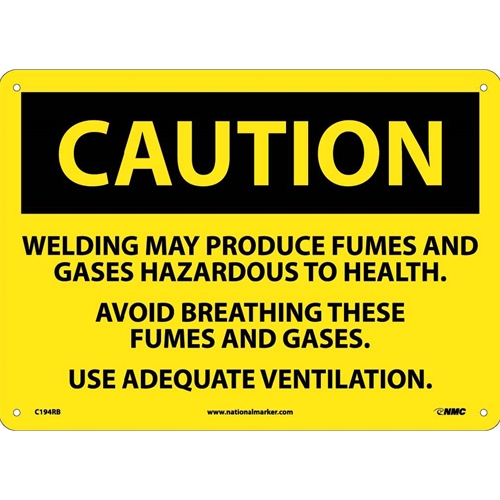 Caution Welding Fumes Hazardous Sign (C194RB)