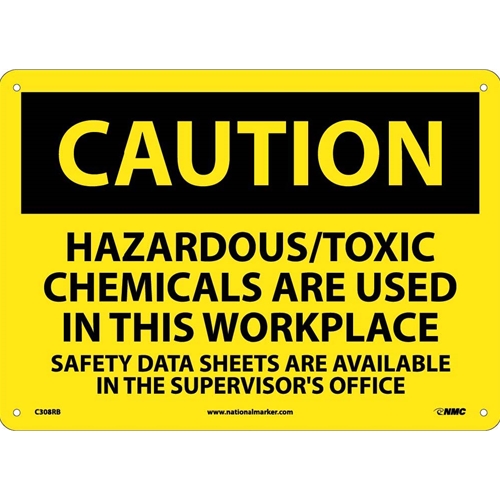 Caution Hazardous/Toxic Chemicals In Use Sign (C308RB)
