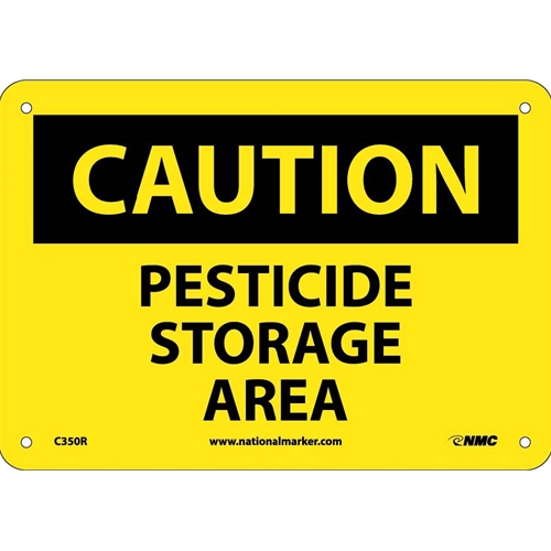 Caution Pesticide Storage Area Sign (C350R)