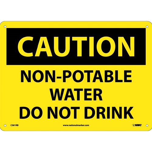 Caution Non-Potable Water Do Not Drink Sign (C361RB)