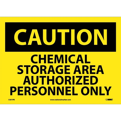 Caution Chemical Storage Area Sign (C431PB)