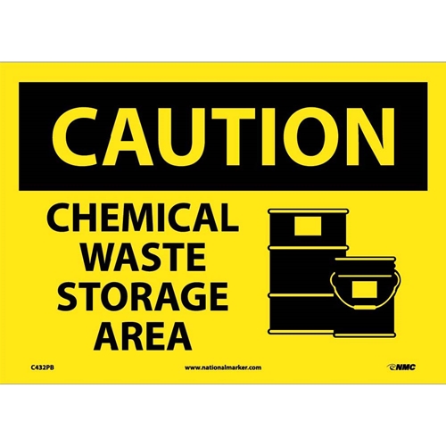 Caution Chemical Waste Storage Area Sign (C432PB)