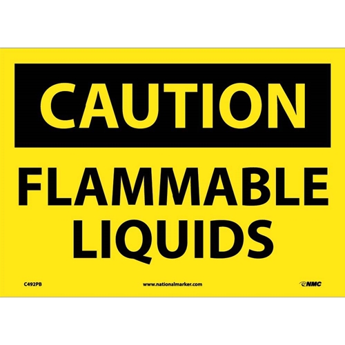 Caution Flammable Liquids Sign (C492PB)