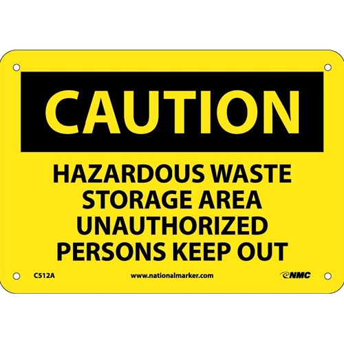 Caution Hazardous Waste Storage Area Sign (C512A)