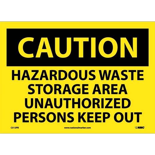 Caution Hazardous Waste Storage Area Sign (C512PB)