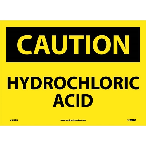 Caution Hydrochloric Acid Sign (C527PB)