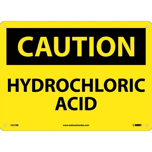 Caution Hydrochloric Acid Sign (C527RB)
