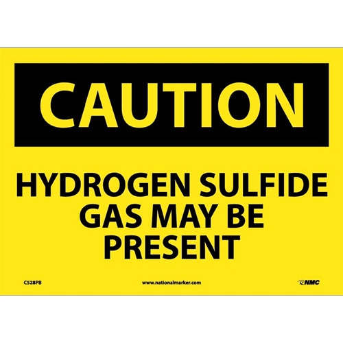 Caution Hydrogen Sulfide Gas May Be Present Sign (C528PB)