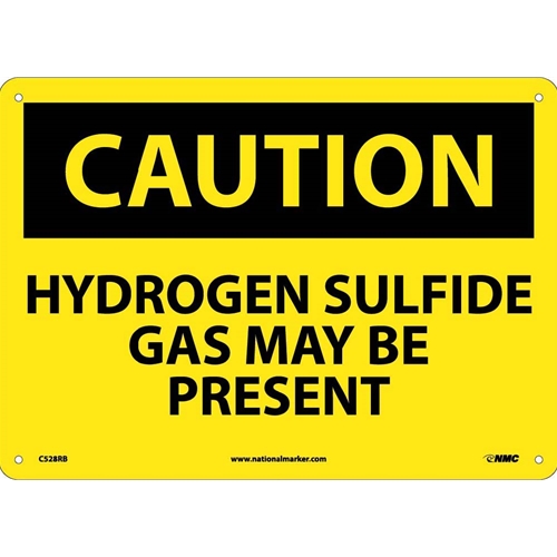 Caution Hydrogen Sulfide Gas May Be Present Sign (C528RB)
