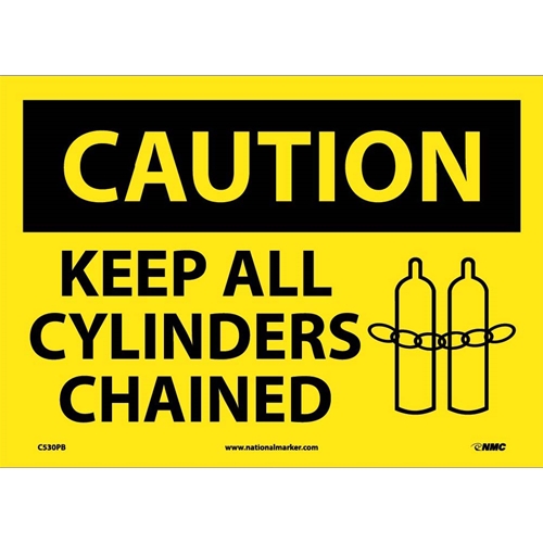 Caution Keep All Cylinders Chained Sign (C530PB)