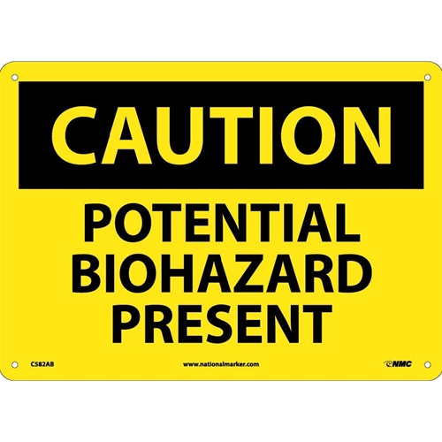 Caution Potential Biohazard Present Sign (C582AB)