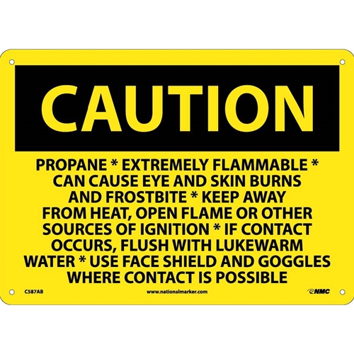 Caution Propane Extremely Flammable Sign (C587AB)