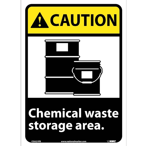Caution Chemical Waste Storage Area Sign (CGA21PB)